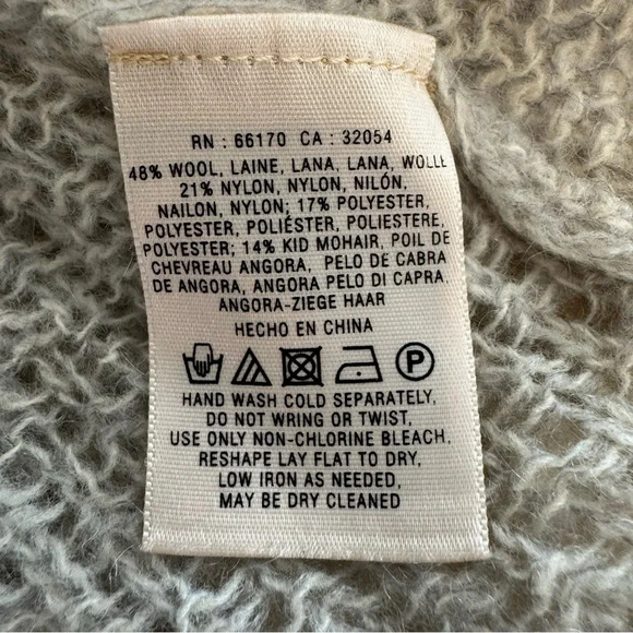 Anthropologie | Far Away from Never |Cream and Gray wool blend sweater - Picture 8 of 9